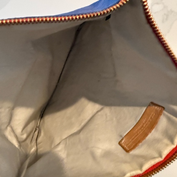 Clare V Blue Leather Clutch with Red Zipper - Picture 6 of 6